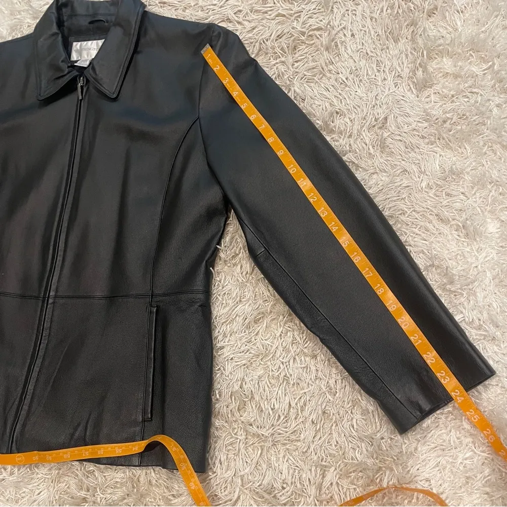 Worthington Women’s Black Leather Jacket Size Extra Large With Zipper & Pockets - Image 4