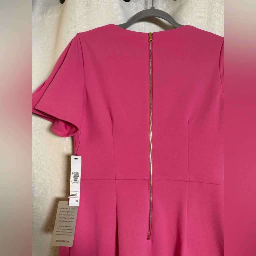 Maggy London Flutter Sleeve Pencil Skirt Dress in Ibis Rose Pink US 4 - Image 7