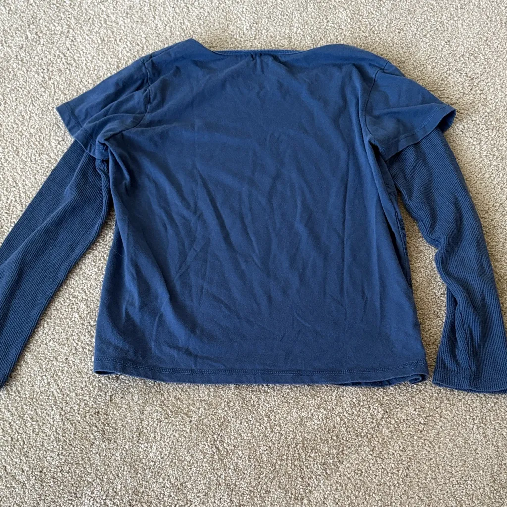 Great Northwest Clothing Company Navy Paisley Y2K Top - Image 4