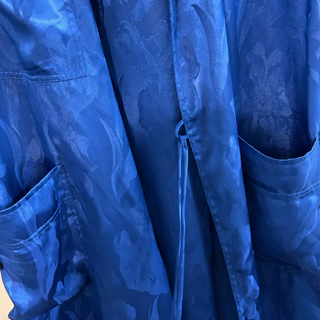 Vintage Gold Label Victoria's Secret Vibrant Blue Robe - Image 6