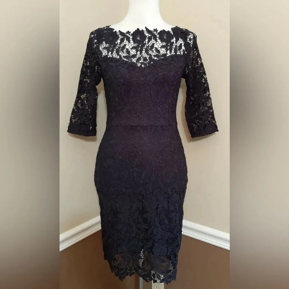 Soiéblu Black Lace 3/4 Sleeve Sweetheart Neckline ModCloth Dress Size Small NEW - Image 2