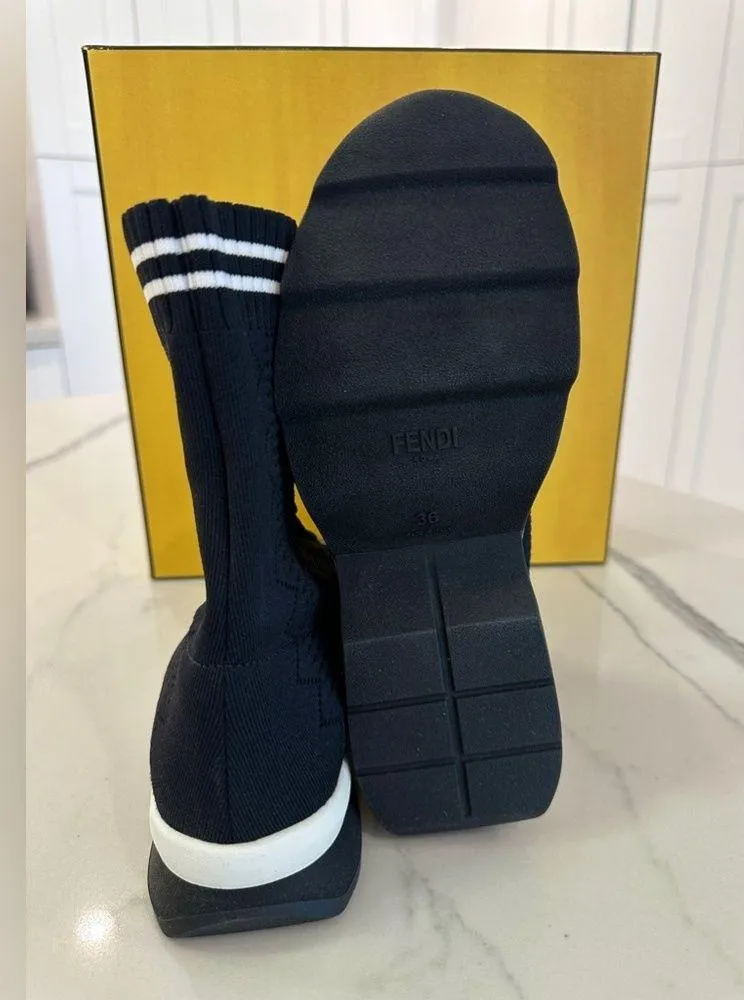 Fendi Sock Knit Sneaker Booties - Image 7