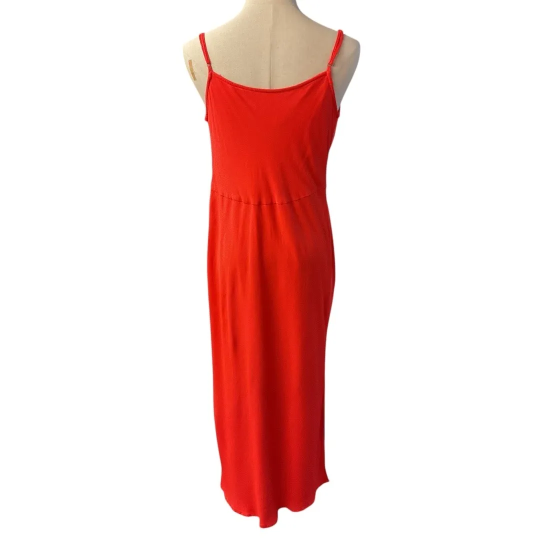 Anthropologie The Elyse Slip Dress Satin Cowl‎ Neck Maxi Orange Plus Size XXL - Image 9