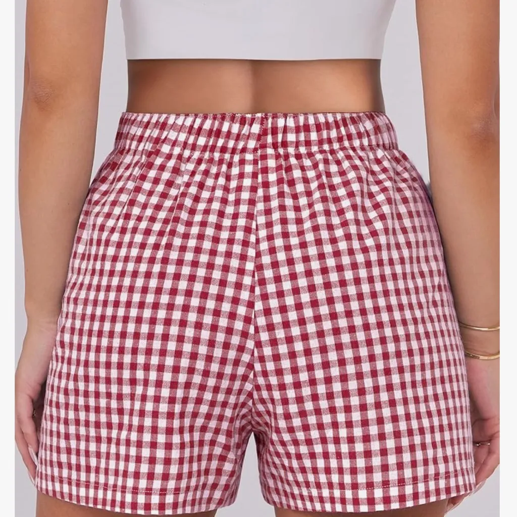 NWT ANRABESS Women’s Gingham Boxer Pajama Shorts - Image 5