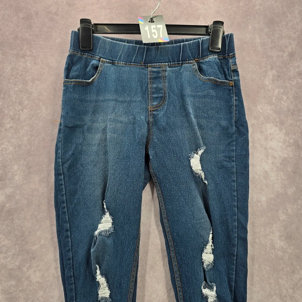 157. Jvini Fashion Blue Pullon Elastic Waist Denim Pants Skinny Jeans Small Size undefined - Image 3