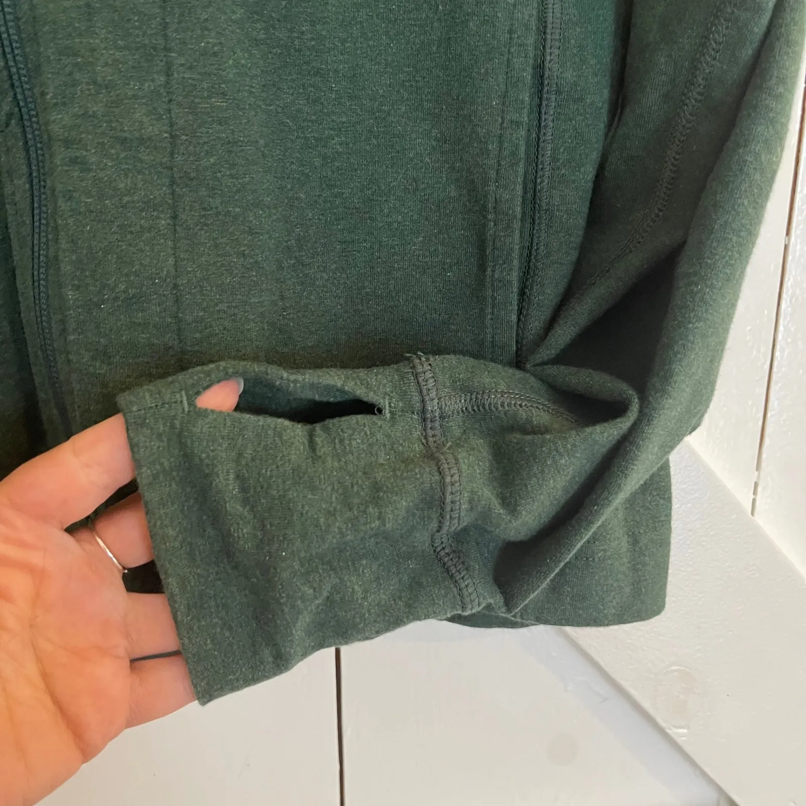 Pact Organic Cotton Full Zip Jacket Women's Medium‎ Green Knit - Image 4