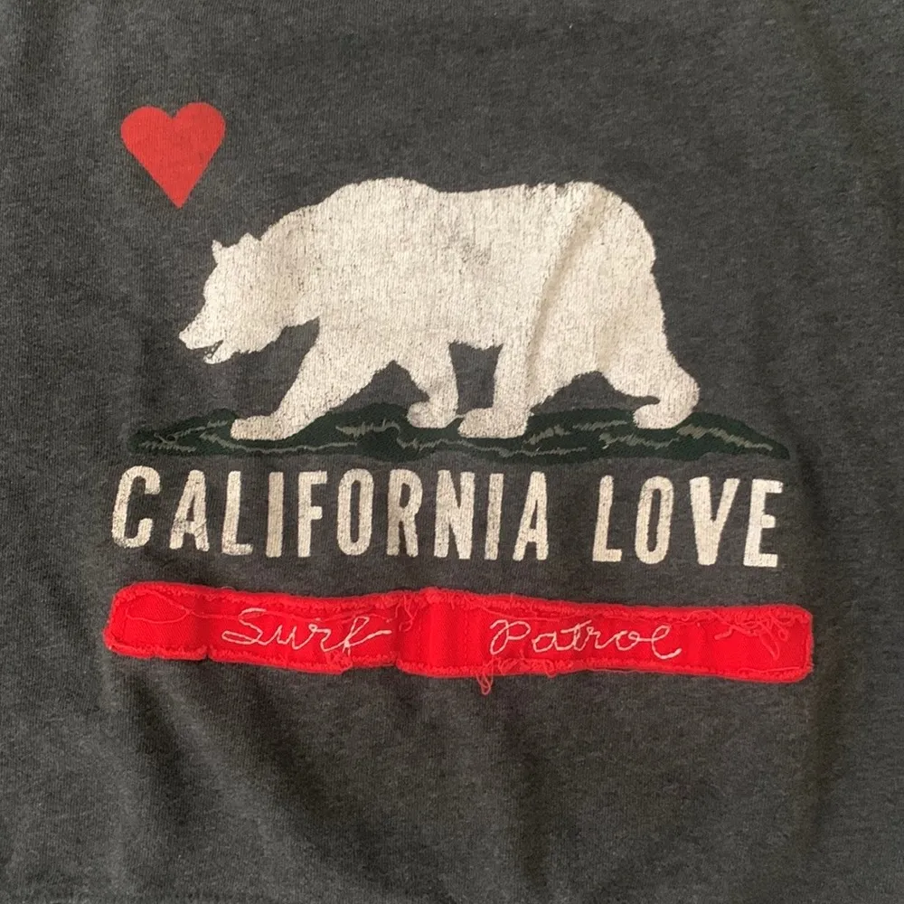 Women’s L/G California Love Crewneck Sweatshirt Gray Size Large Green Sleeved - Image 2