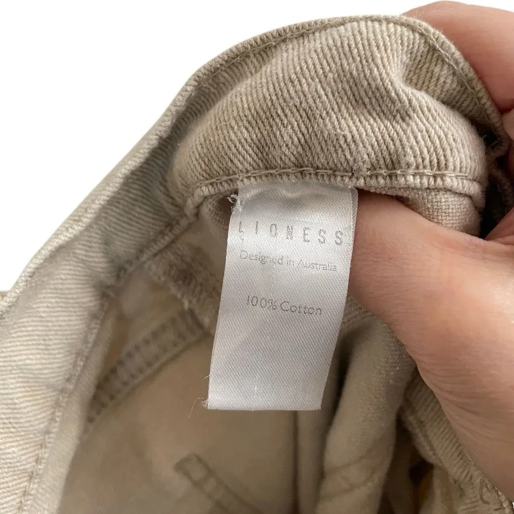 Lioness Miami Vice Pants Beige Women’s S Wide Leg Cargo Baggy Fit Barrel - Image 9