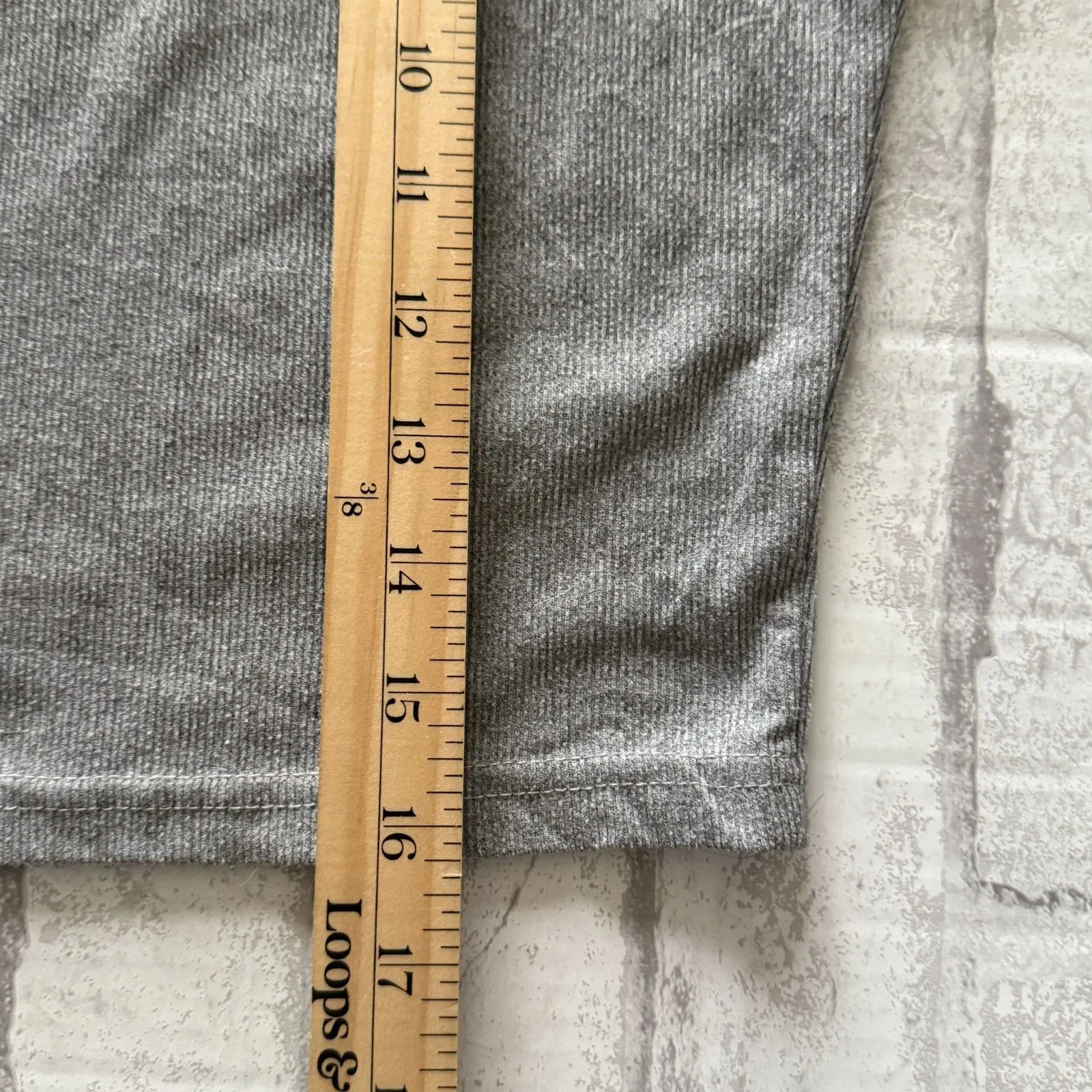 Y2K Style Raglan Long Sleeve Cropped Crew Neck Ribbed Black And Gray Shirt Top M Size M - Image 7