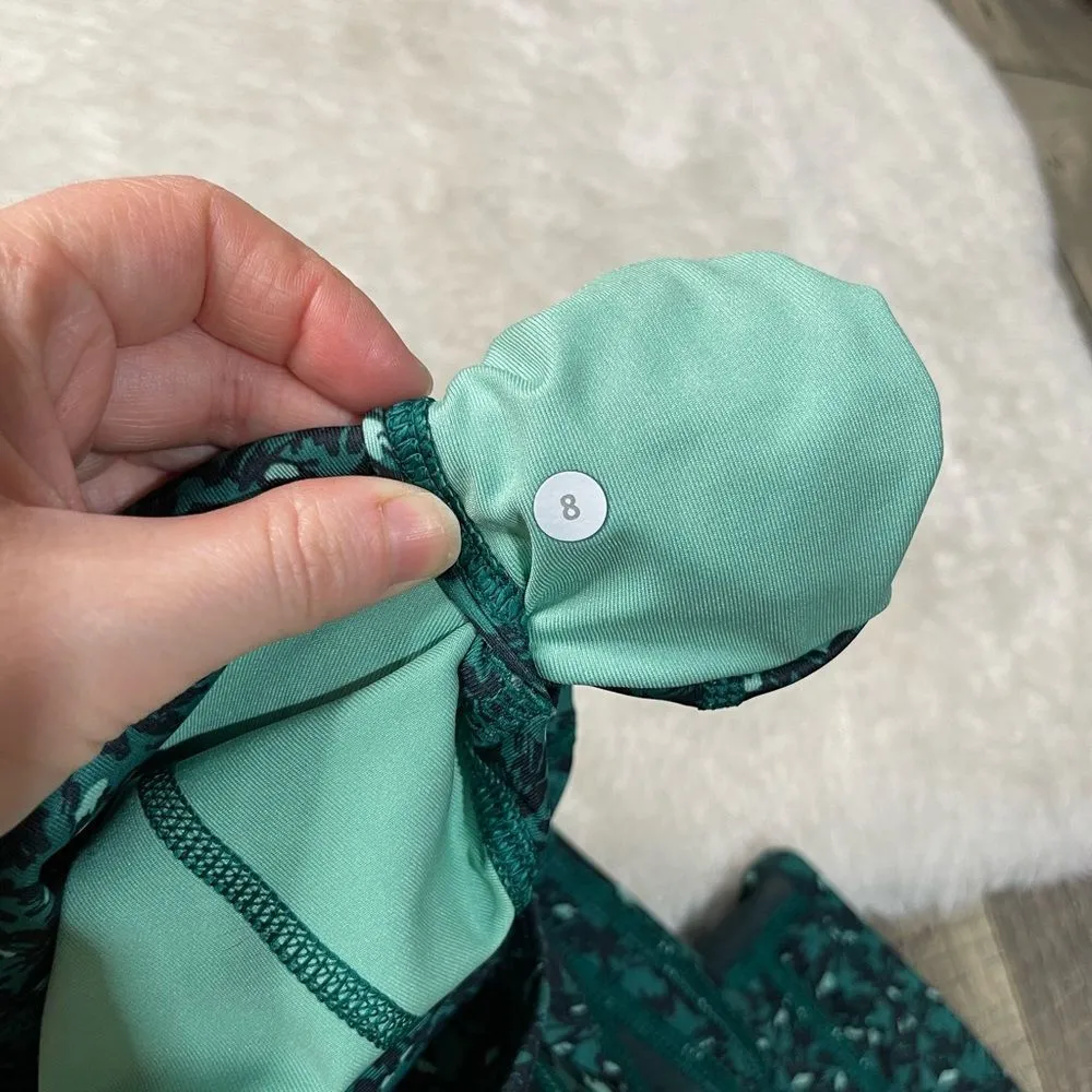 Lululemon Drop it Like It’s Hot Crop Teal Mesh Leggings - Image 4