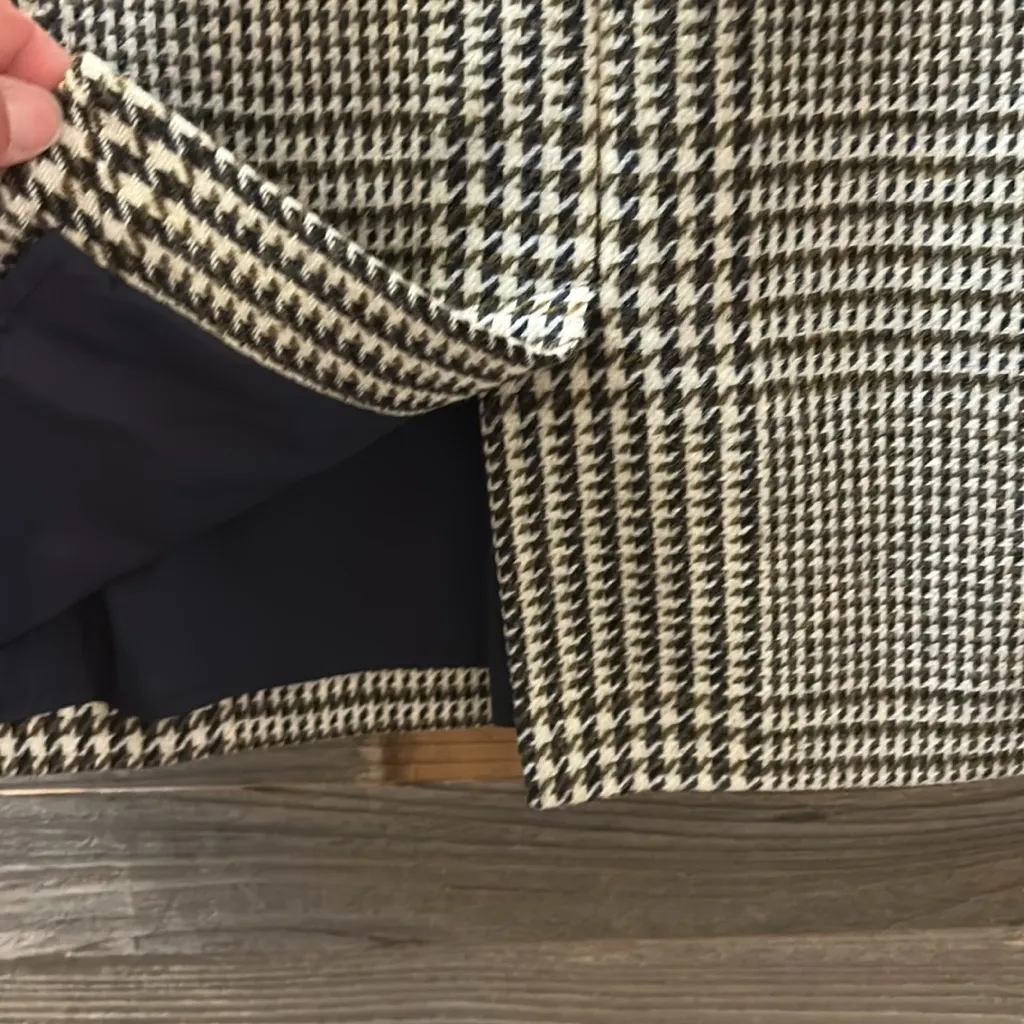 Boden British Tweed by Mallalieus Navy & Brown Wool Pencil Skirt Size 6R Blue - Image 4