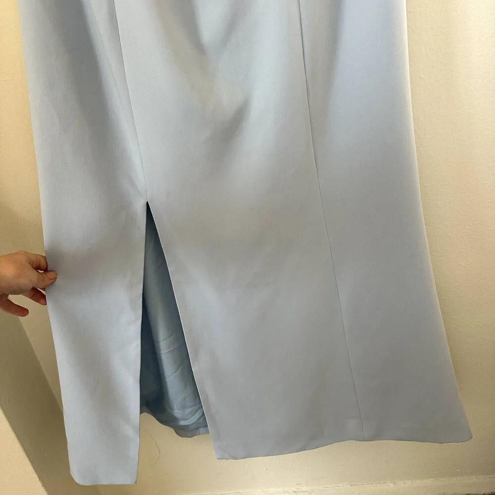 NEW Cinq a Sept Adela Tie-Back Trumpet Midi Dress in Light Blue - Image 6