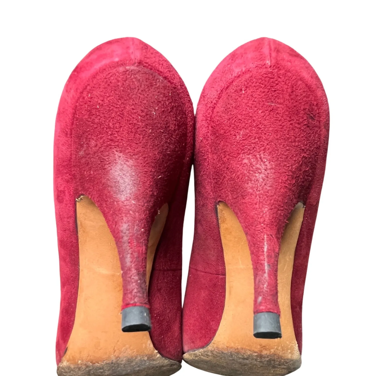 Martina Wine‎ Red Pumps Women's 7S Slim Narrow Classic Leather Heels Vintage Size 7 - Image 7