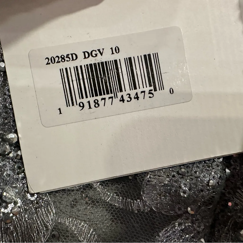 Mac Duggal 20285 Scoop Neck Beaded Lace Dress sz 10 - Image 5