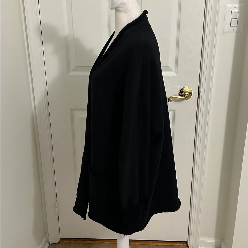 Frank & Eileen Barbara Beach Cotton Cardigan Triple Fleece Black New Size Medium - Image 10