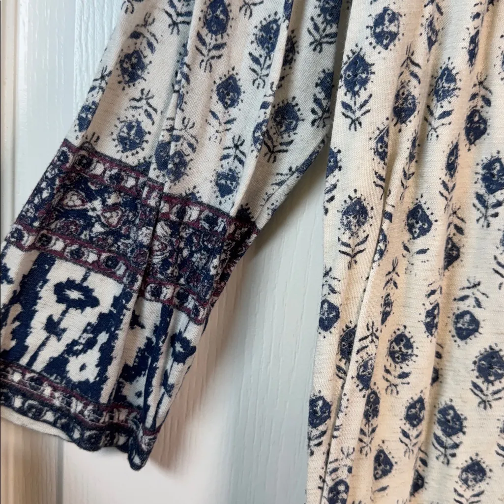 Lucky Brand Button Down Blouse L/S Purple White Navy Blue Size 1X EUC #2068 - Image 2