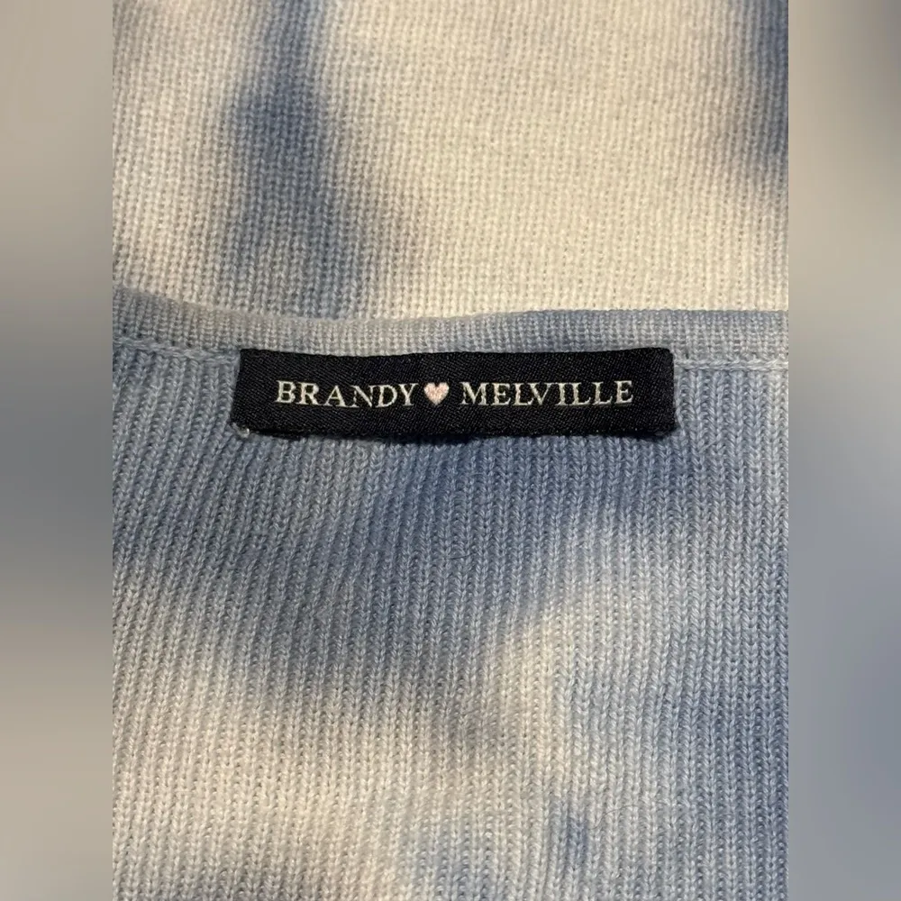 Handmade Brandy Melville Blue and White Tie Dye Button Down Long - Image 9