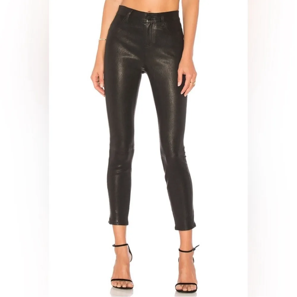 L’AGENCE Adelaide Dark Green Lambs Leather Pants Sz 25‎ - Image 10