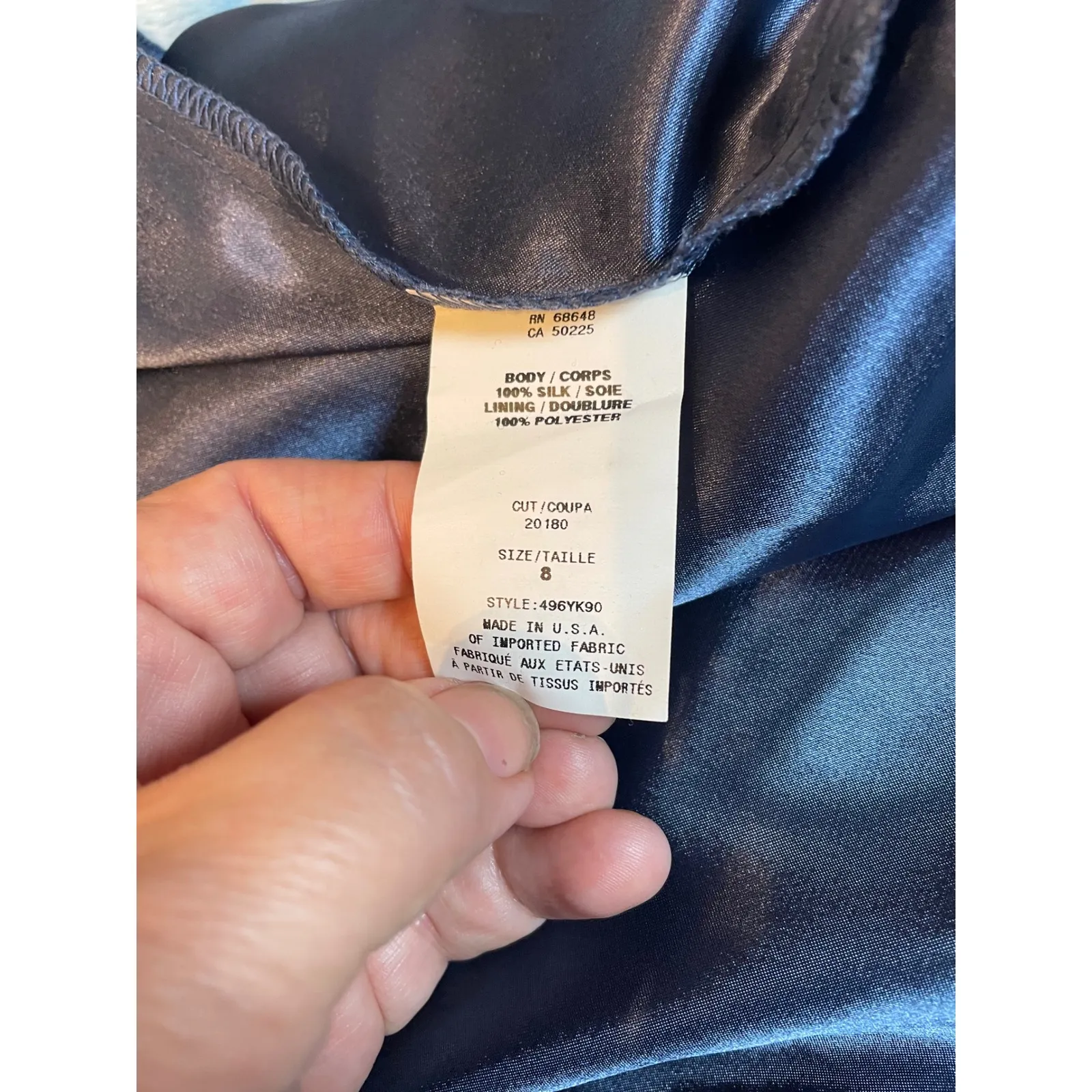 ABS Collection Strapless Ombre Chiffon Jeweled Embellished Party Dress Size 8 Blue - Image 6