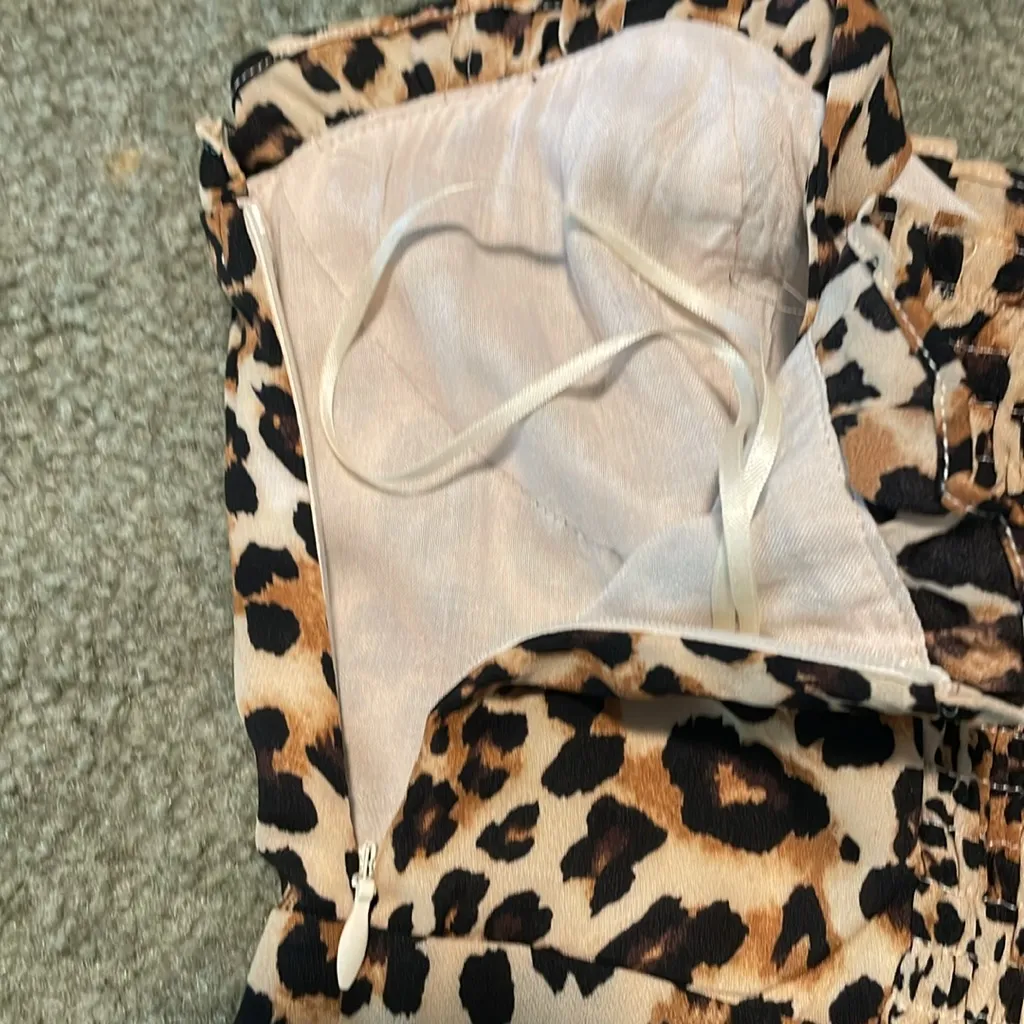 Princess Polly Halsey midi leopard print fully lined mini dress - Image 8