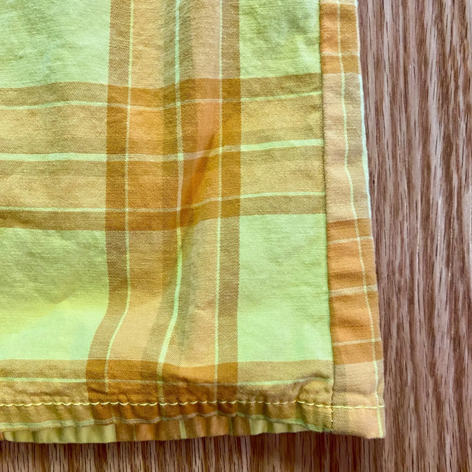 Arizona Jean Co Vintage Yellow Plaid Mini Jumper Dress Womens Medium - Image 7