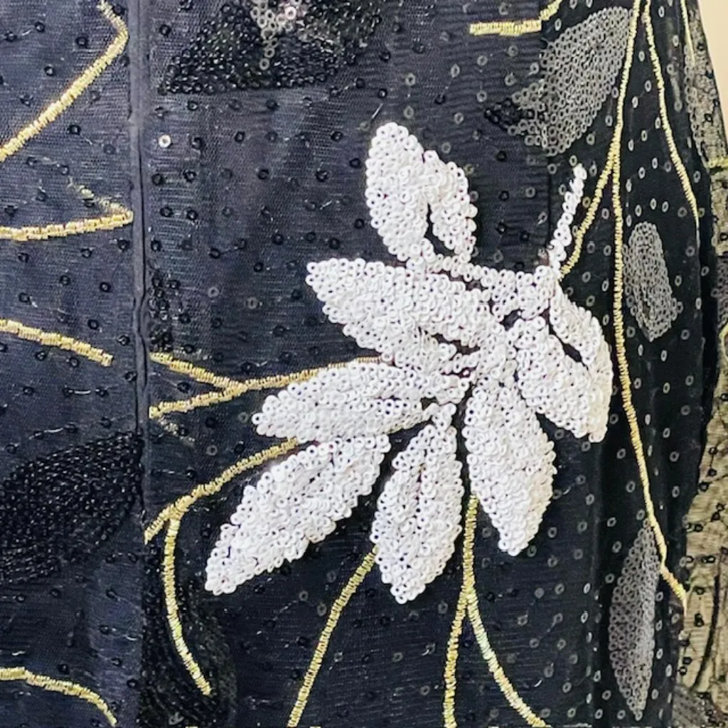 Badgley Mischka Belle Elegant Black Sequin Halter Neck Evening Gown 8 - Image 7