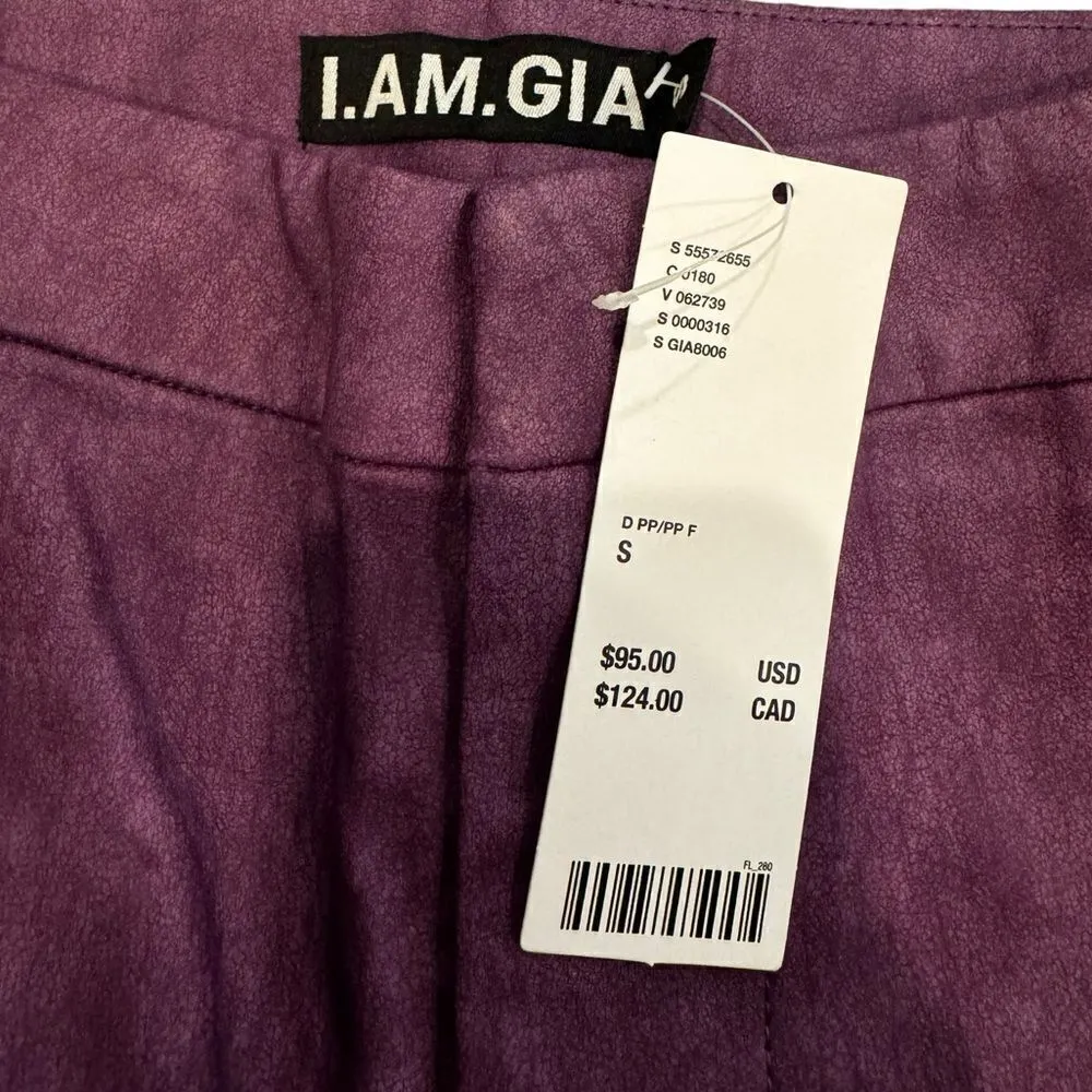 I.AM.GIA Saros Straight Leg Purple Faux Leather Pants NWT S - Image 6