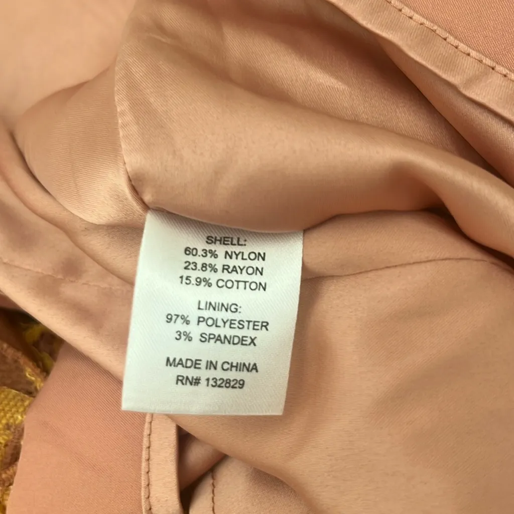 NWT Revolve Majorelle Lace Floral Brinkley Gold Pink Mini Dress in Size Large - Image 9