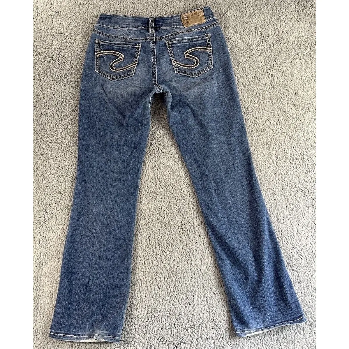 Silver Jeans Women 28 Suki Low Rise Mid Slim Boot Western‎ Embroidered Festival - Image 3