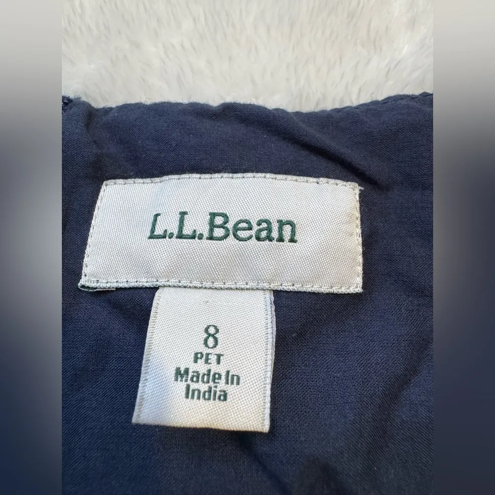 Navy L.L. Bean Dress Size 8 Petite Knee Length Like New Blue - Image 4