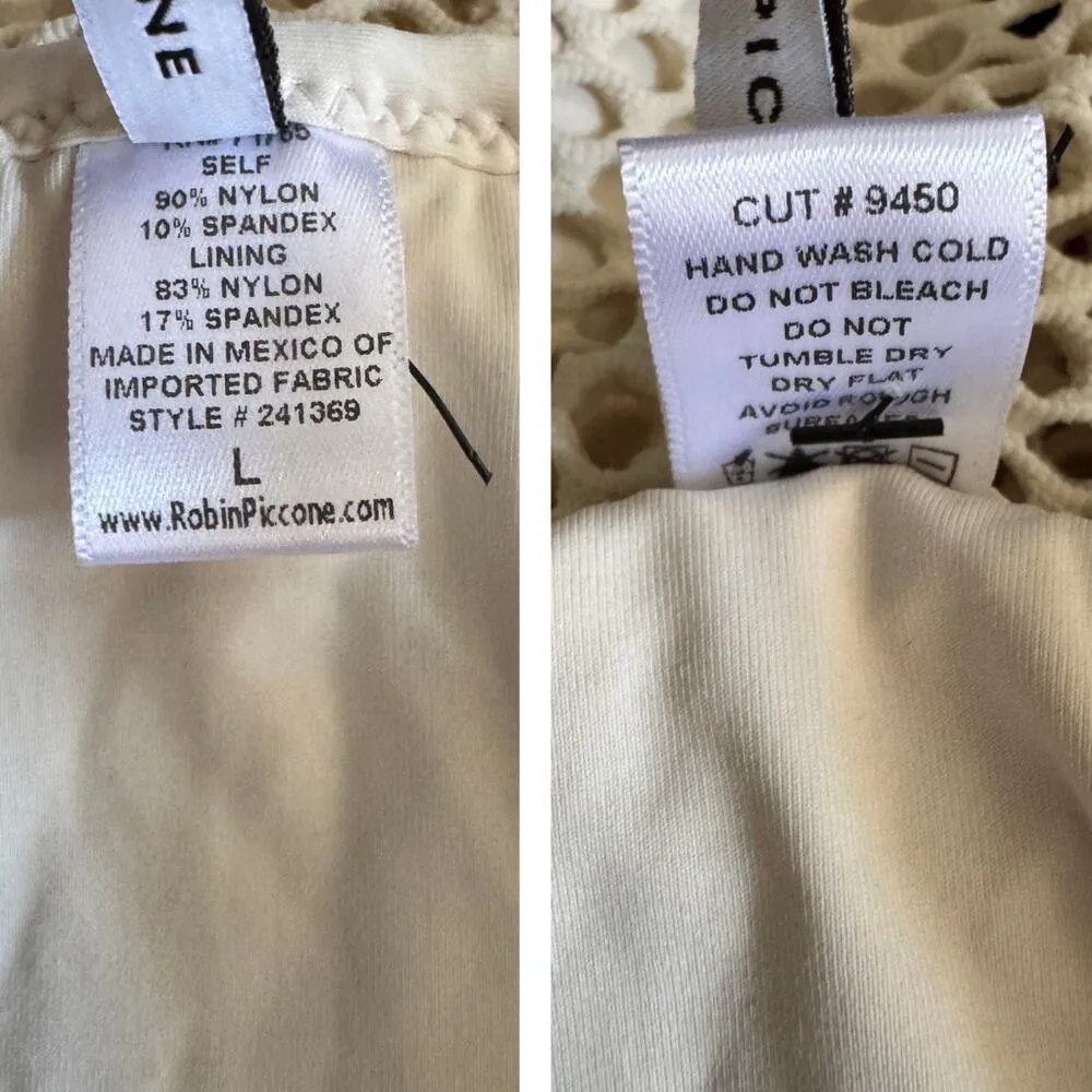 Robin Piccone PUA Crochet Cami Top and High Waist Bikini Bottoms Size Large - Image 7