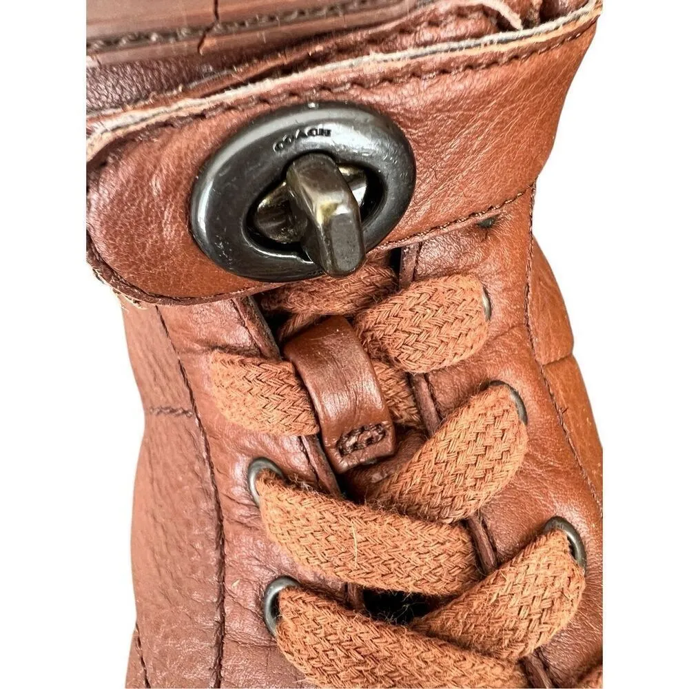 Coach Richmond High Top Sample Sneakers Saddle Soft Nappa Leather Size 8.5B - Image 9