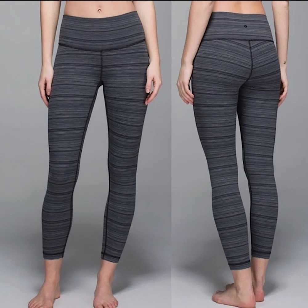 Lululemon High Times Pant Luxtreme Cyber Stripe Deep Coal‎ Black 2 - Image 2