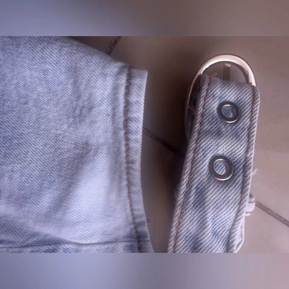 Revolve We Wore What Skirt Women M Denim Cut Out Mini Light Wash 90s Y2K Casual - Image 11