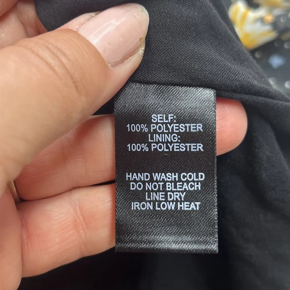 Lulus Y2K Babydoll Floral Chiffon Midi Dress Size Small Black Romantic Fairy - Image 5