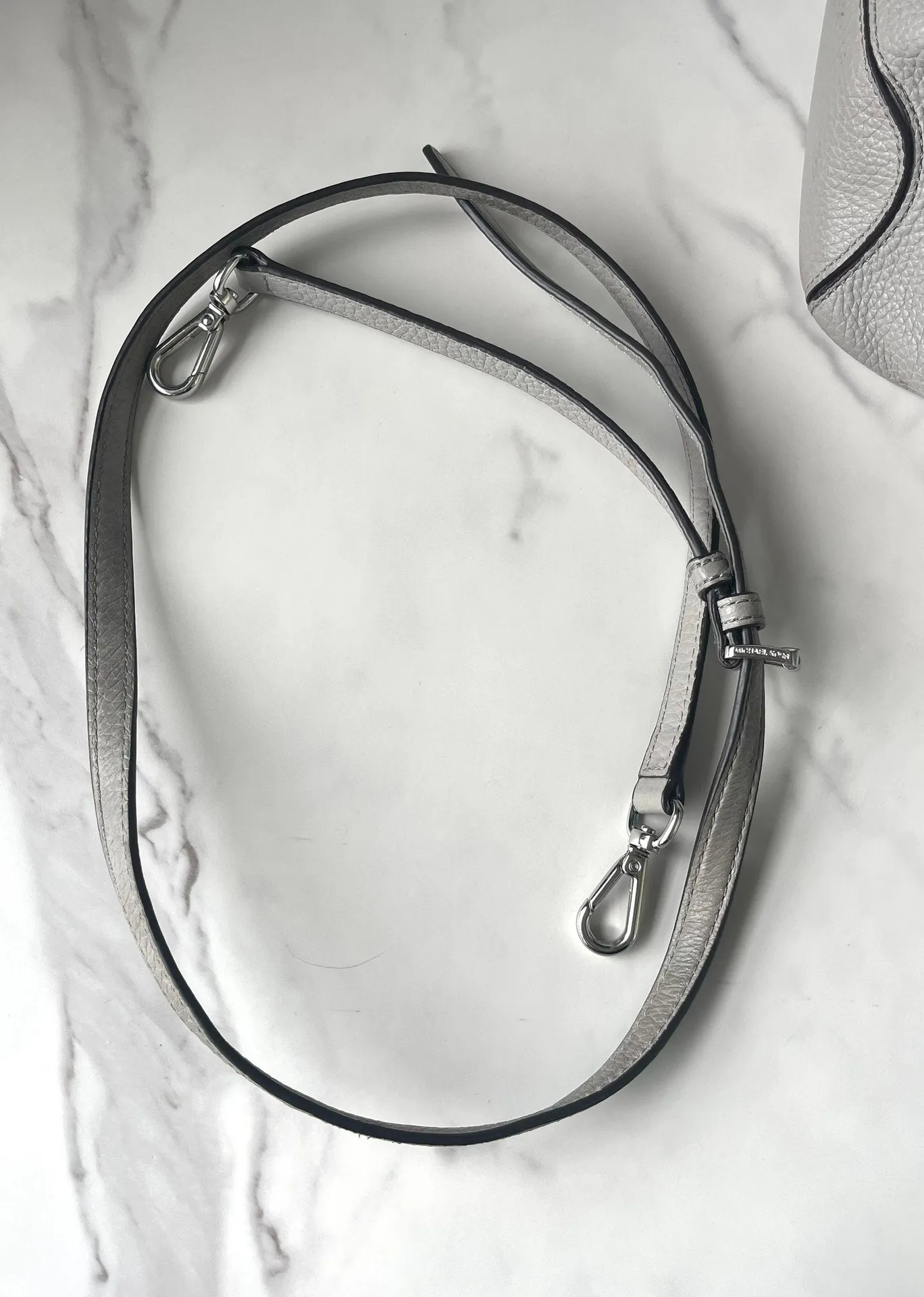 PEARL GRAY/GREY LEATHER PURSE - Image 7