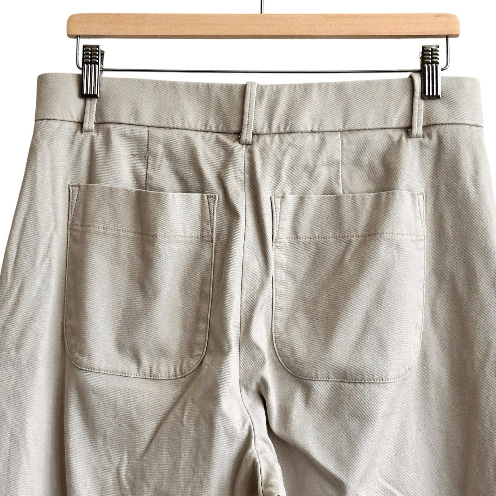 Spanx Supersmooth Stretch Twill High Rise Wide Leg Trouser Pant Beige L Tan Size L - Image 13