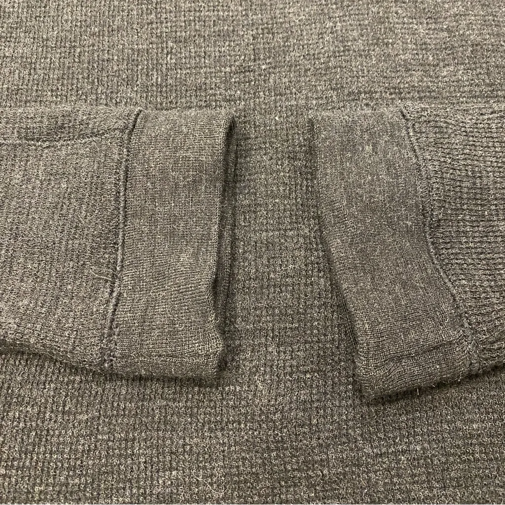 🌟RLX🌟 RALPH LAUREN 1/4 ZIP WAFFLE KNIT WOOL SWEATER CHARCOAL GREY SZ M Black Size M - Image 4