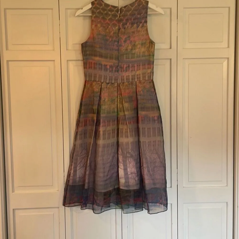 Cynthia Rowley gorgeous aline watercolor chiffon dress 4 - Image 7