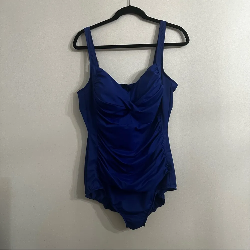 Trimshaper Averi cobalt blue slimming one piece swimsuit Womens plus size 20W - Image 3