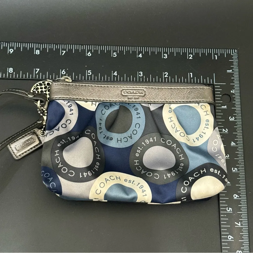 COACH Alexandria Signature Op Art Satin Leather Trims Wristlet Wallet - Image 3