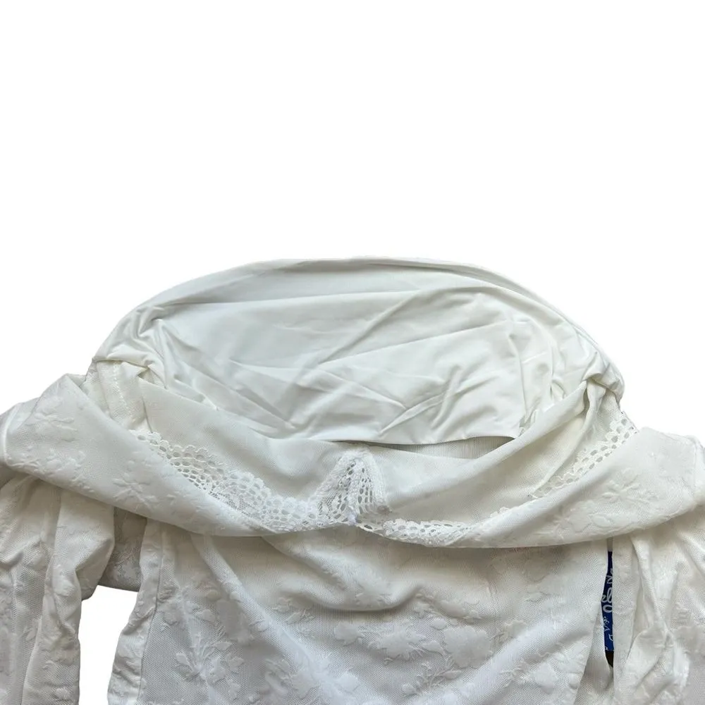 Free People Women’s XS Babes‎ in Bandeaus Bodysuit White Long Sleeve Lace Sheer - Image 11