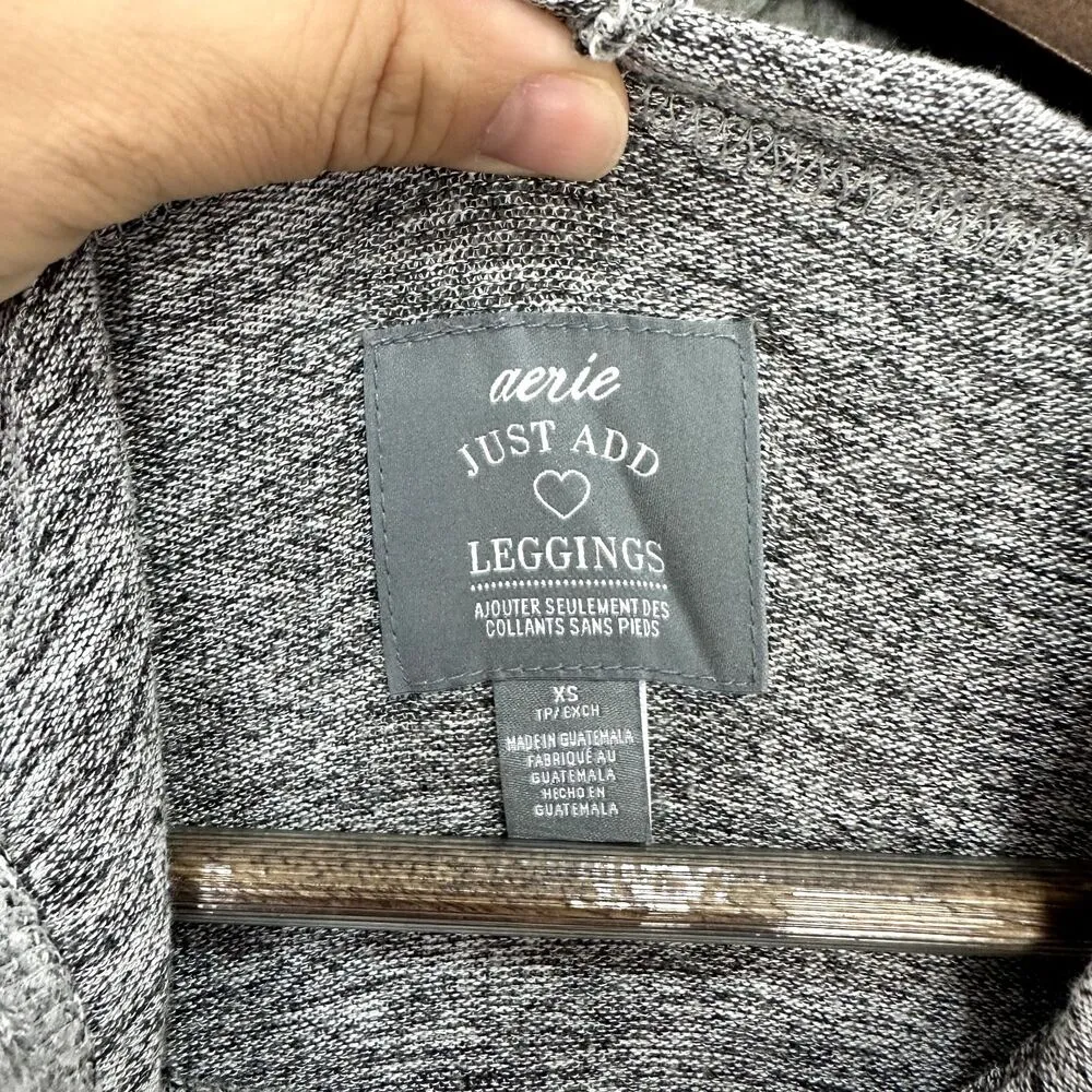 Aerie poncho top womens XS heather gray hooded‎ light weight cozy comfy lounge - Image 2