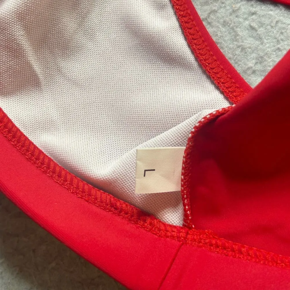 Yuly Swimsuit Womens L White Black Red Ruffle Trim High Waisted‎ Bikini NEW Size L - Image 7