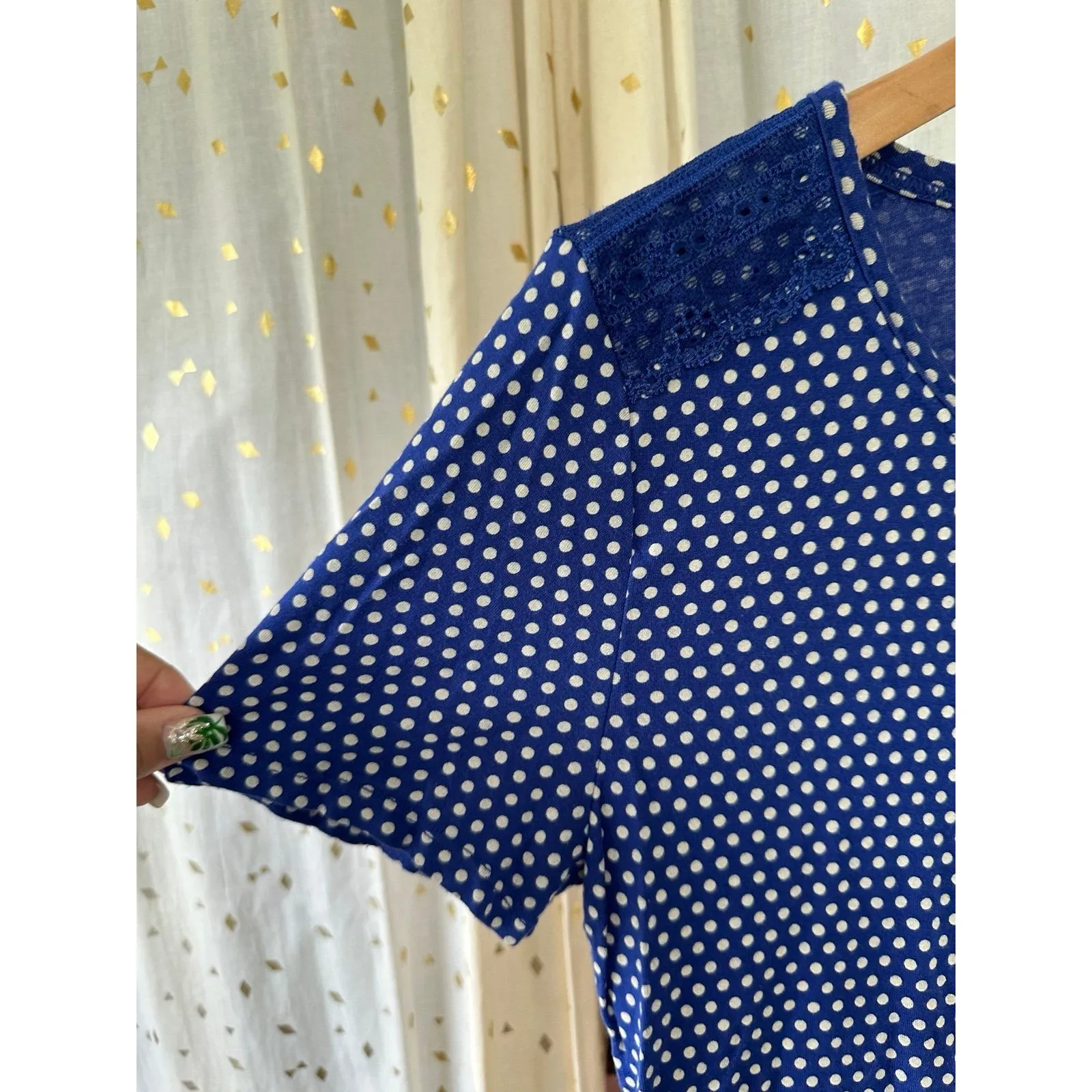 Vintage Y2K Juicy Couture Polka Dot Sleep T-Shirt Bootie Shorts Pajamas PJs S/M - Image 3