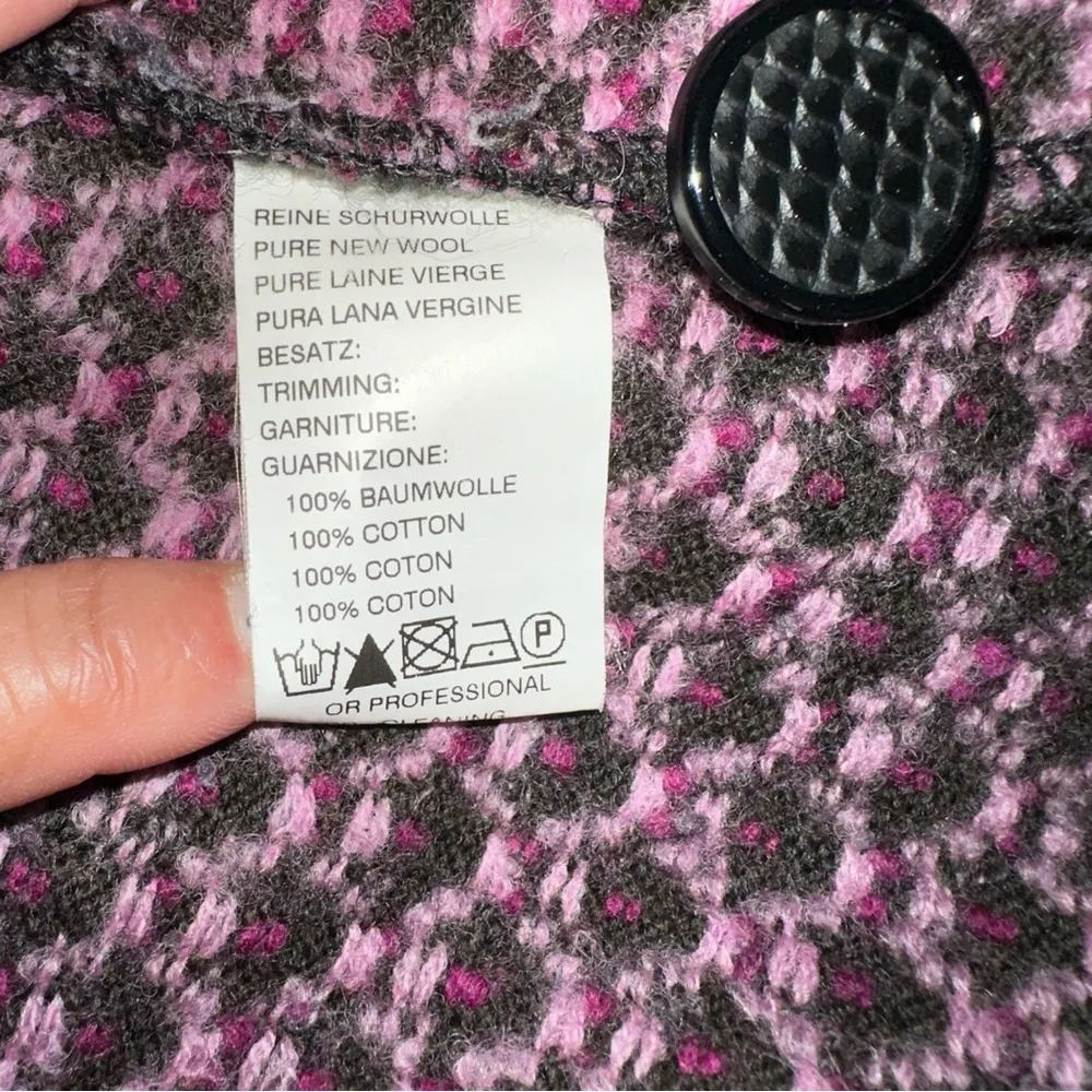 Geiger of Austria Womens Jacket Pink Black EU 40 US 8 Wool Twill Blazer - Image 10