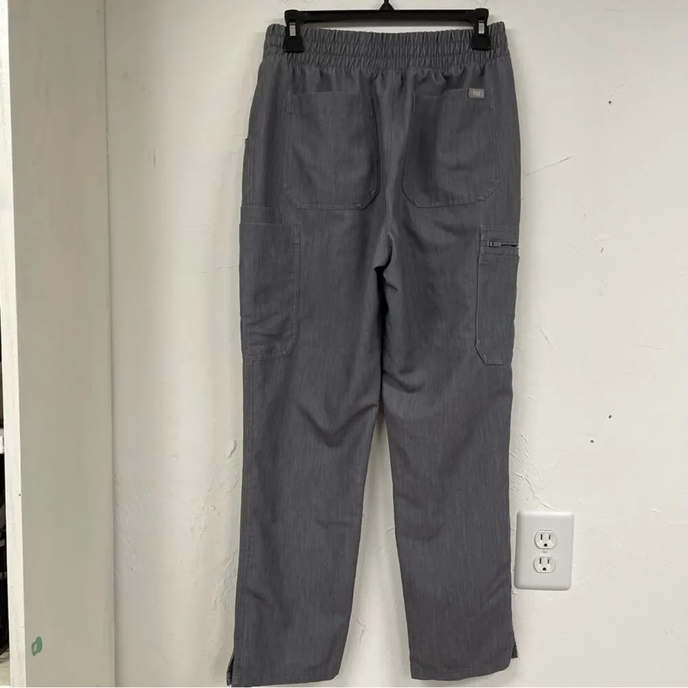 Figs Technical Collection Grey Cargo Style Scrubs Pants Womens M Nursing Pull On - Image 8