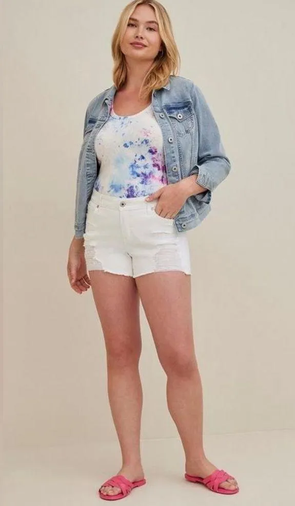 TORRID NWOT Foxy Scoop Neck tie dye Racerback tank, size 0/ 12W - Image 2