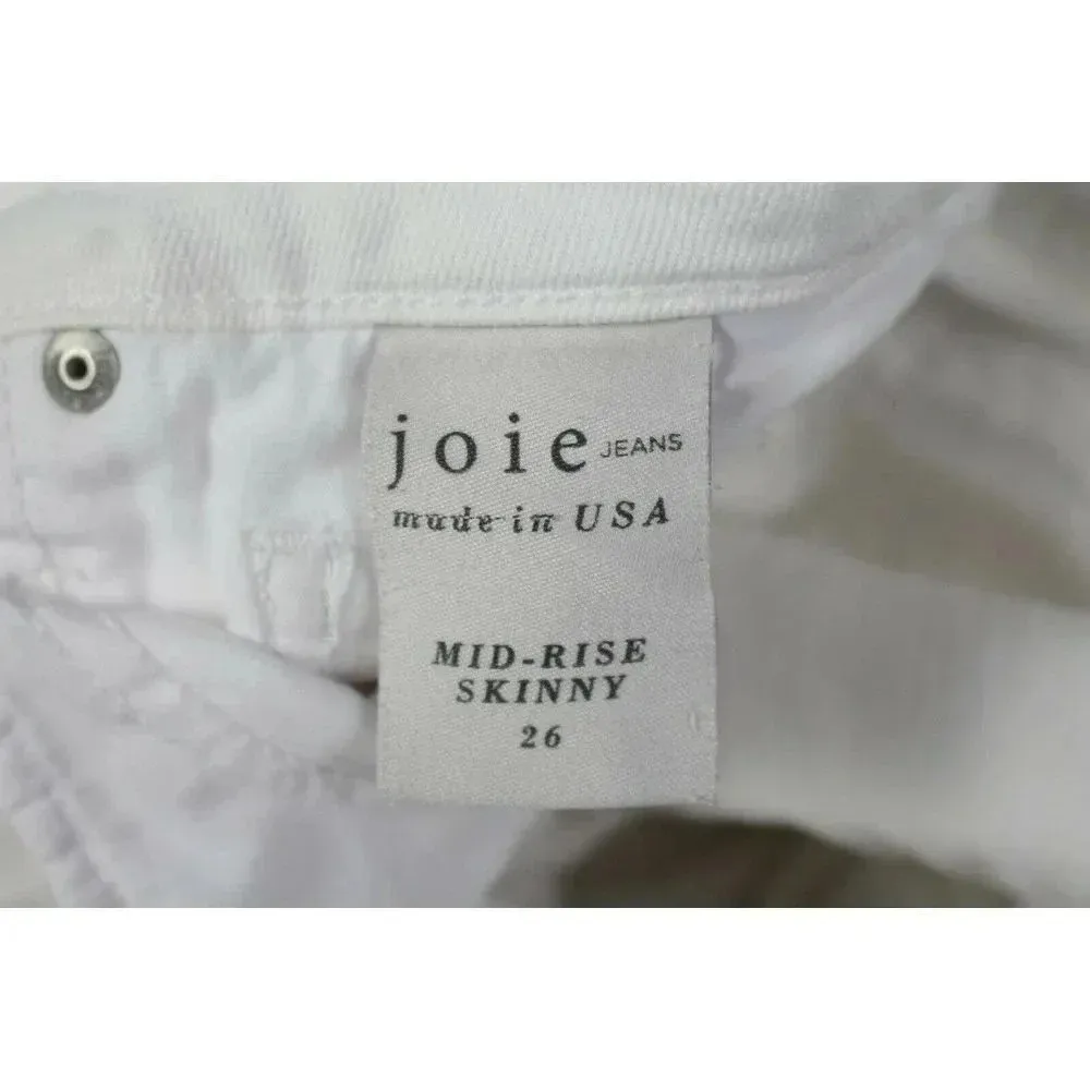 Joie White Mid-Rise Skinny Jeans Size 26 - Image 7