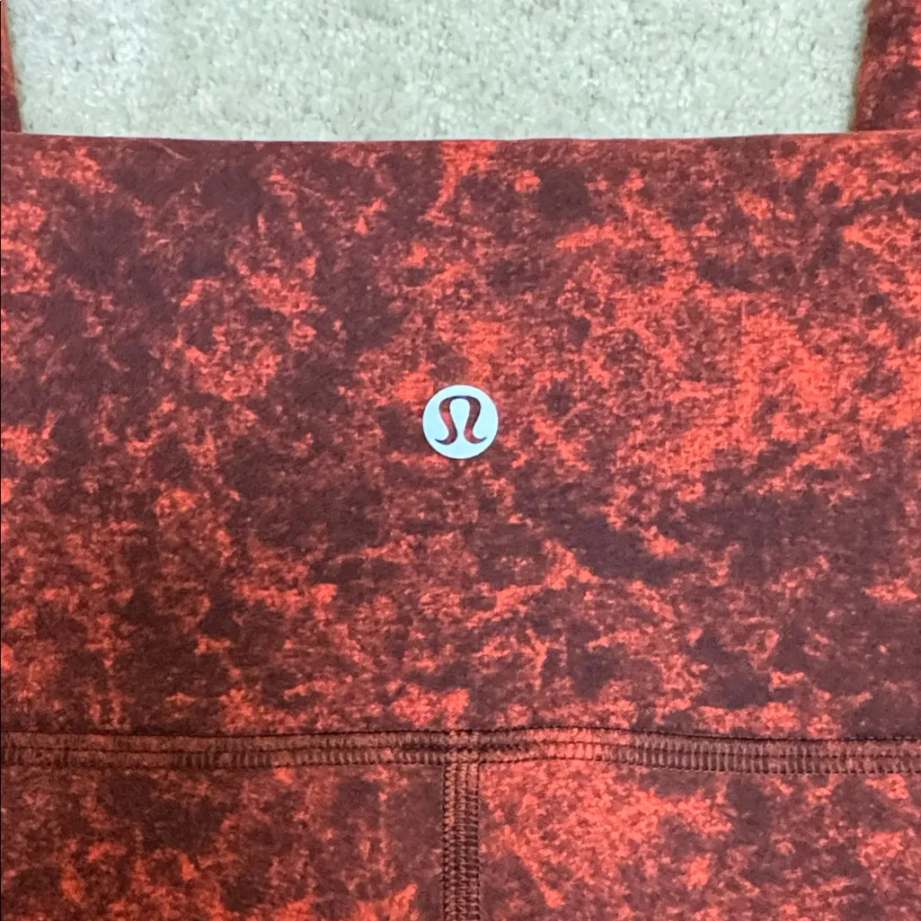 lululemon athletica Red Patterned Leggings - Image 4